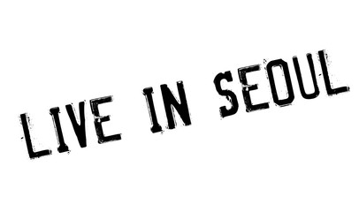 Live In Seoul rubber stamp. Grunge design with dust scratches. Effects can be easily removed for a clean, crisp look. Color is easily changed.