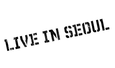Live In Seoul rubber stamp. Grunge design with dust scratches. Effects can be easily removed for a clean, crisp look. Color is easily changed.