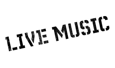 Live Music rubber stamp. Grunge design with dust scratches. Effects can be easily removed for a clean, crisp look. Color is easily changed.