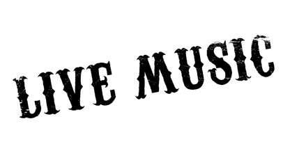Live Music rubber stamp. Grunge design with dust scratches. Effects can be easily removed for a clean, crisp look. Color is easily changed.