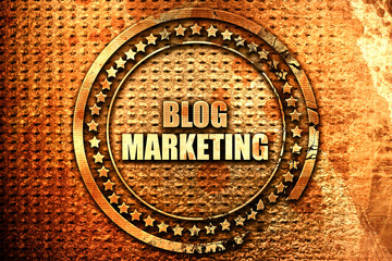 blog marketing, 3D rendering, text on metal