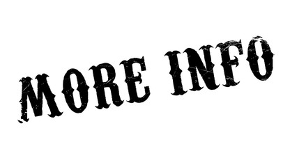 More Info rubber stamp. Grunge design with dust scratches. Effects can be easily removed for a clean, crisp look. Color is easily changed.