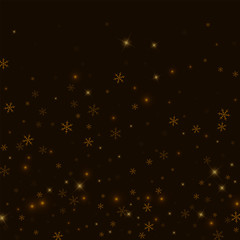 Sparse starry snow. Bottom gradient on black background. Vector illustration.