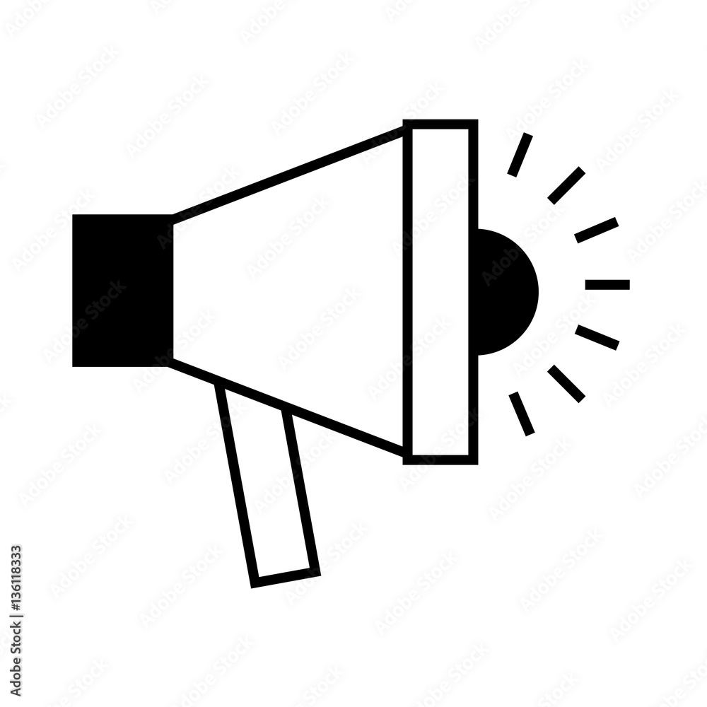 Wall mural megaphone device isolated icon vector illustration design