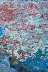 Colorful peeling plaster