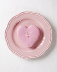 Heart shaped pink cookie