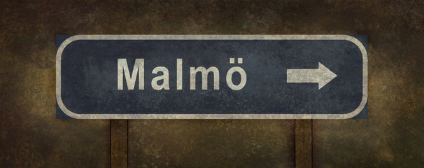 Malmo roadside sign illustration