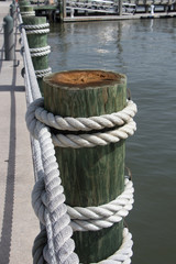 Fototapeta premium Roped Fishing Pier Posts