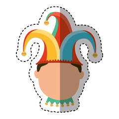 funny harlequin avatar character vector illustration design