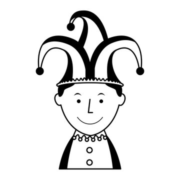 funny harlequin avatar character vector illustration design