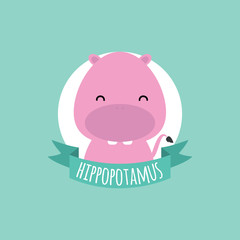 Cute Cartoon Hippo