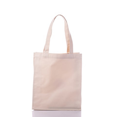 White cotton bag. Studio shot isolated on white