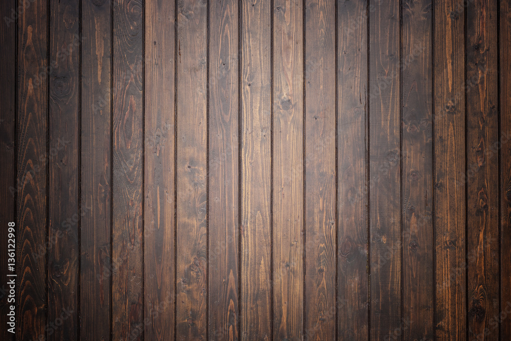 Wall mural Black pine wood wall texture for background