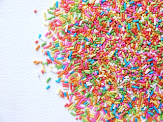 colorful sugar sprinkles as background