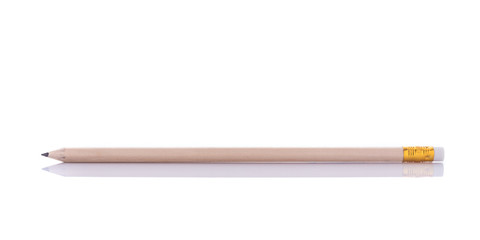 New brown pencil. Studio shot isolated on white