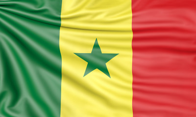 Flag of Senegal, 3d illustration with fabric texture
