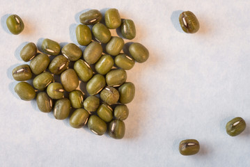 Green Gram Legume in a Heart Shape