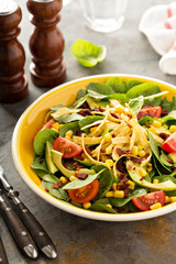 Mexican salad with corn and avocado