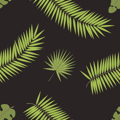 Fototapeta na wymiar Seamless pattern with leaves vector illustration.