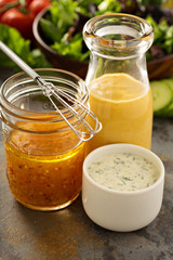 Variety of sauces and salad dressings
