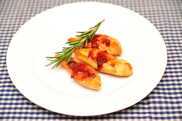 Fried chicken with a rosemary 