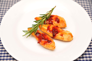 Fried chicken with a rosemary