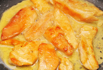 Fried chicken with a rosemary