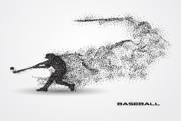 Obraz na płótnie Canvas baseball player of a silhouette from particle