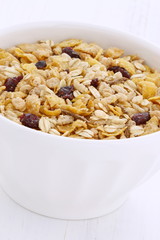 Delicious muesli breakfast