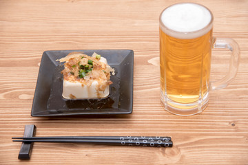 冷奴とビール