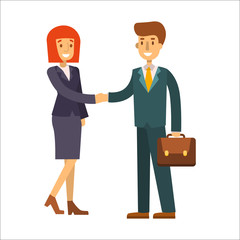 Business people man and woman vector illustration.