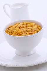 Healthy corn flakes breakfast