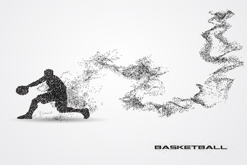 Basketball player  of a silhouette from particle
