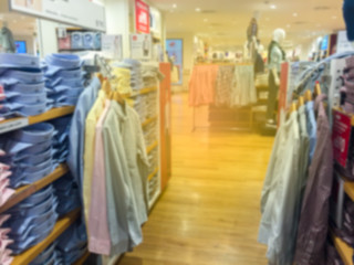 blurred image background with clothing store