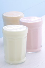 Fresh assorted yogurt