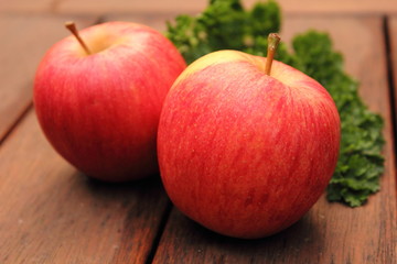 apple on wooden background