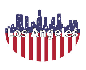 Obraz premium Los Angeles City And USA Flag 