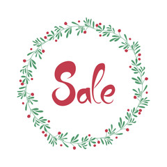 Floral frame with sale letters