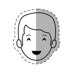 figure people casual man face icon, vector illustration