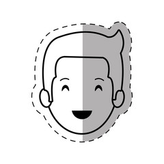 figure people casual man face icon, vector illustration