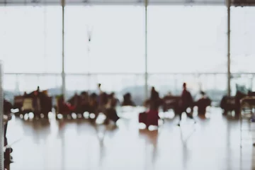 Photo sur Plexiglas Aéroport Blurred background,Traveler with baggage at Terminal Departure C