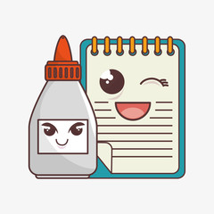 school elements funny characters vector illustration design