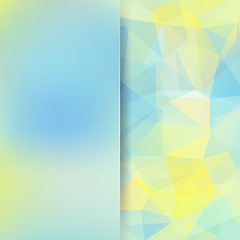 Polygonal vector background. Blur background. Can be used in cover design, book design, website background. Vector illustration. Yellow, blue colors.