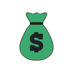 green moneybag icon image, vector illustration design