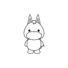 Cute Cartoon Donkey