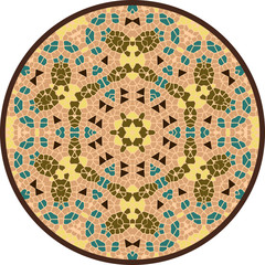 Round majolica mosaic  - vector illustration 