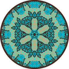 Round majolica mosaic  - vector illustration 