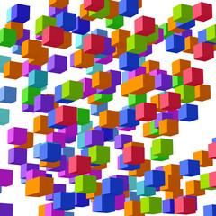 Cubic  3D pixel art   for design project -   vector illustration 