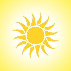 Abstract yellow sun icon. Background.
