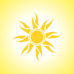 Abstract yellow sun icon. Background.